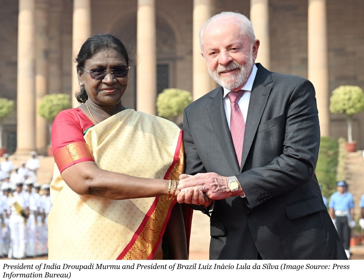 El presidente de la India recibe al presidente de Brasil
